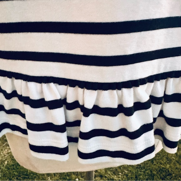 Kate Spade Broome Street Black/White Striped & Embroidered Top - Picture 14 of 16